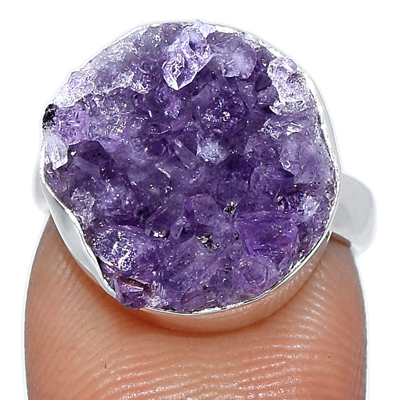 Amethyst Cluster Uruguay Druzy Ring - AMDR1022