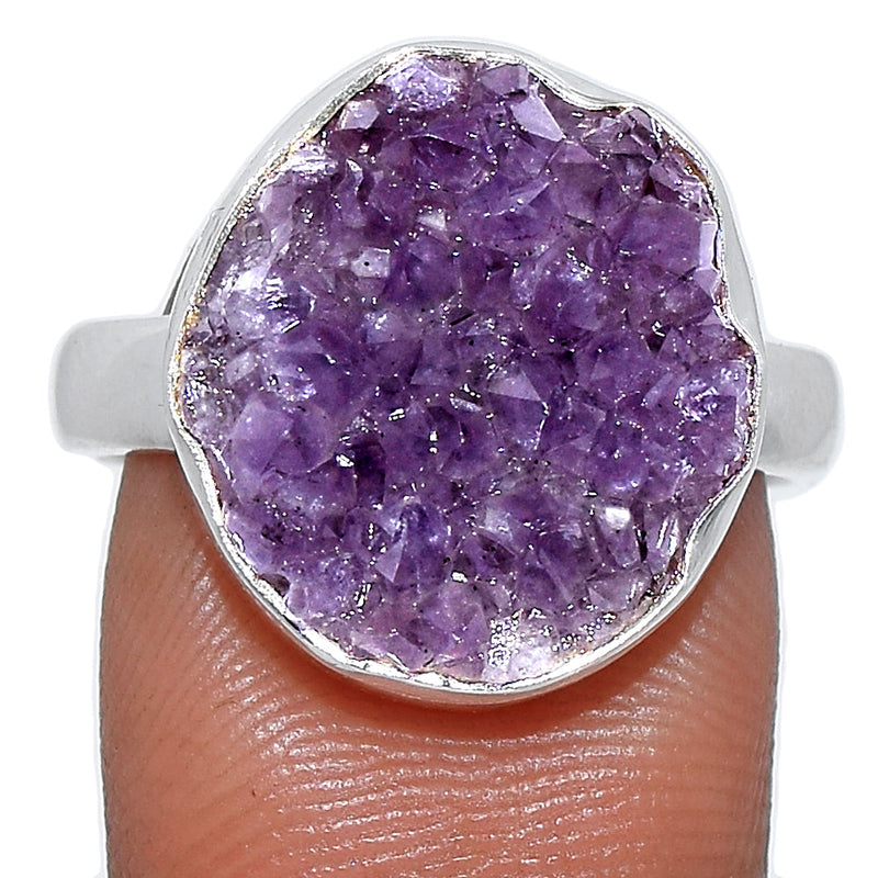 Amethyst Cluster Uruguay Druzy Ring - AMDR1025