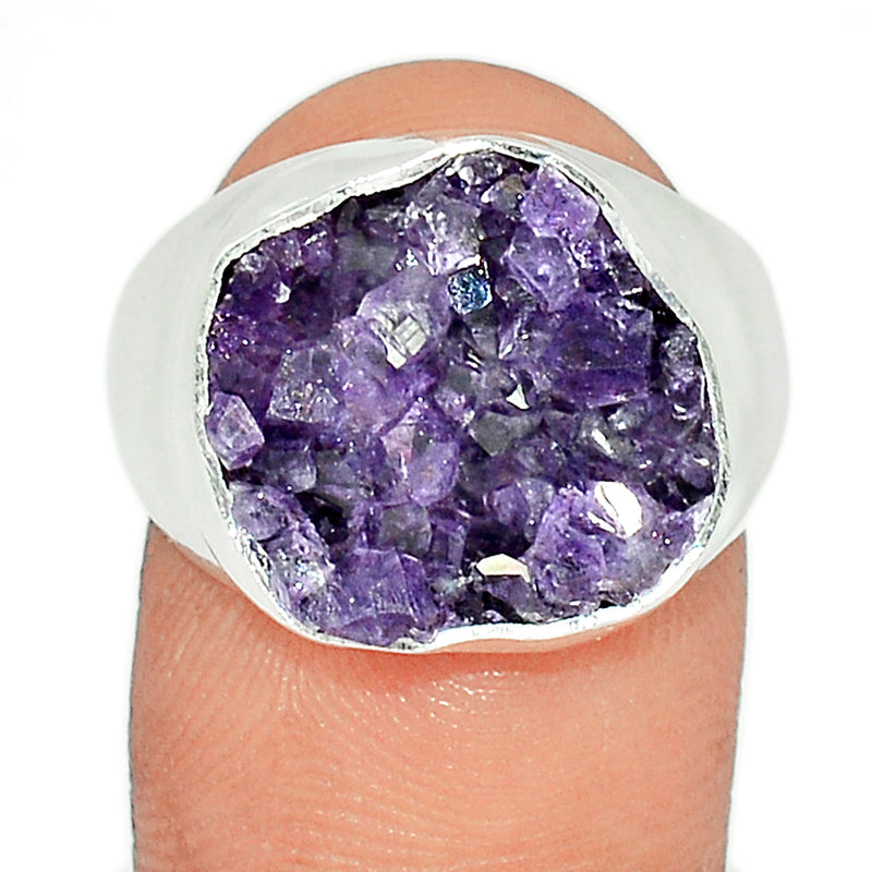 Solid - Amethyst Cluster Uruguay Druzy Ring - AMDR1045