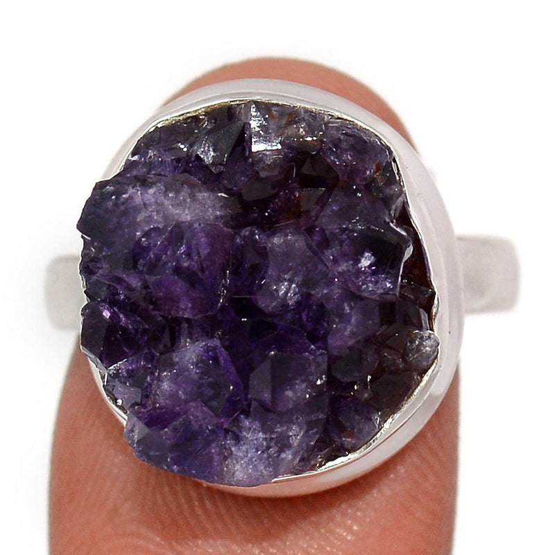 Amethyst Cluster Uruguay Druzy Ring - AMDR1066
