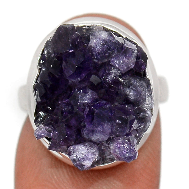 Amethyst Cluster Uruguay Druzy Ring - AMDR1070