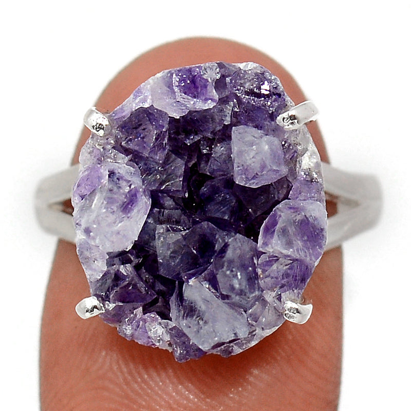 Claw - Amethyst Cluster Uruguay Druzy Ring - AMDR1092
