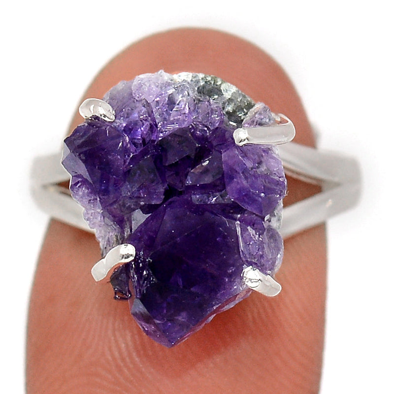 Claw - Amethyst Cluster Uruguay Druzy Ring - AMDR1094