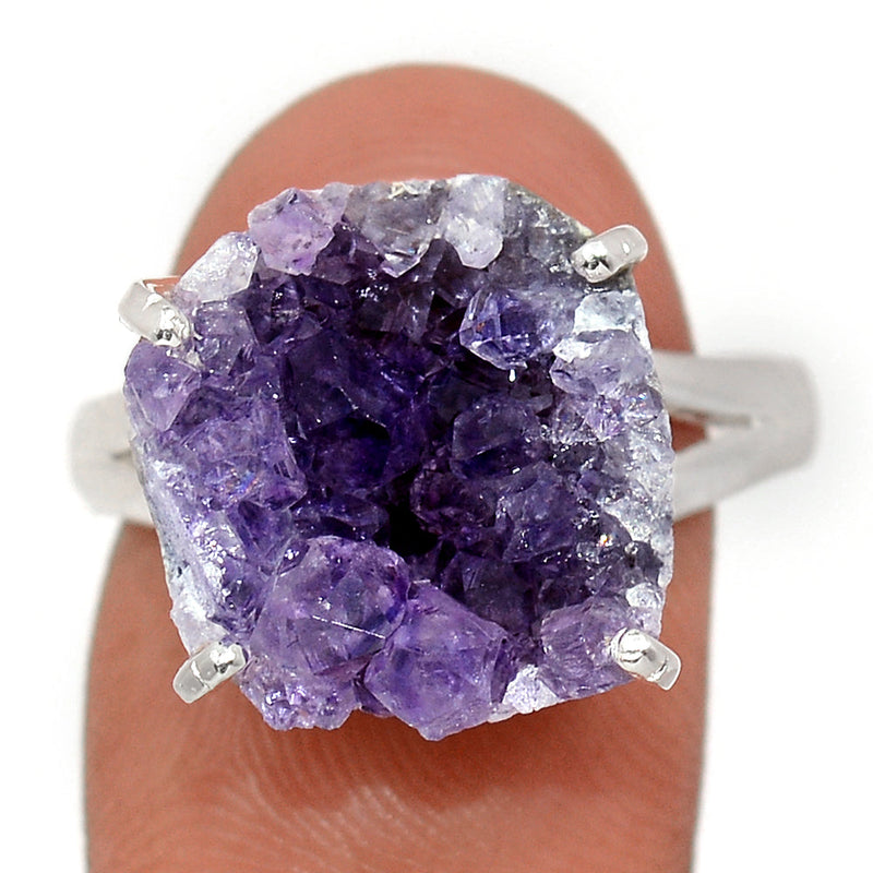 Claw - Amethyst Cluster Uruguay Druzy Ring - AMDR1098