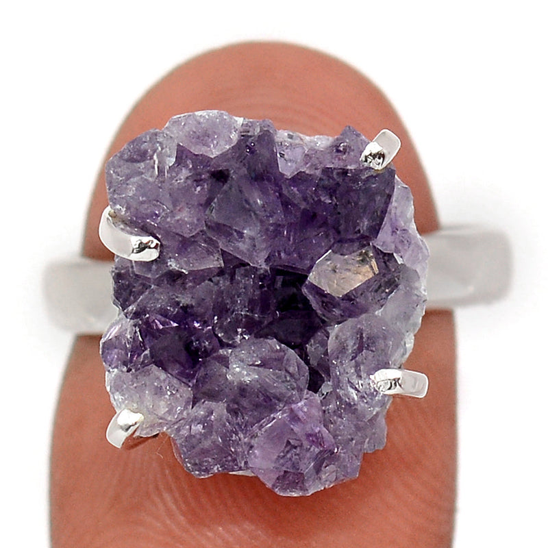 Claw - Amethyst Cluster Uruguay Druzy Ring - AMDR1100