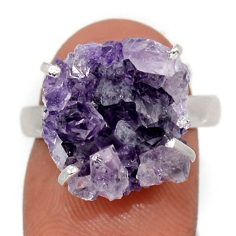 Claw - Amethyst Cluster Uruguay Druzy Ring - AMDR1101