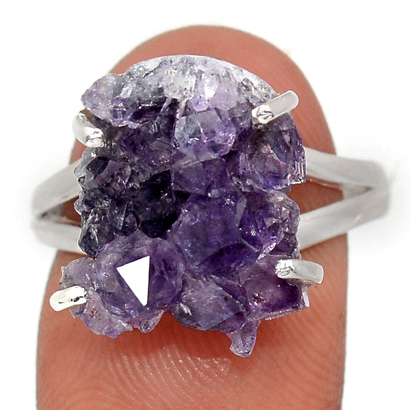 Claw - Amethyst Cluster Uruguay Druzy Ring - AMDR1102