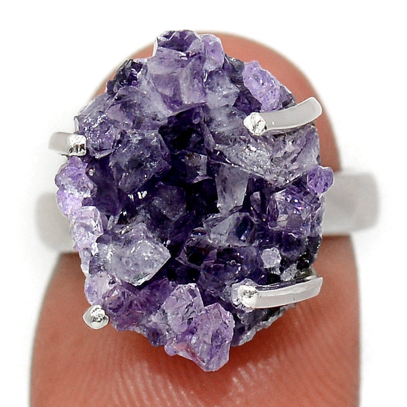 Claw - Amethyst Cluster Uruguay Druzy Ring - AMDR1107
