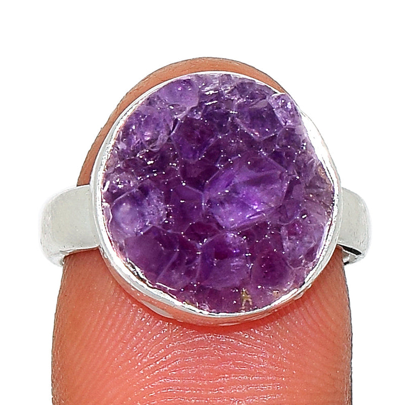 Amethyst Cluster Uruguay Druzy Ring - AMDR944