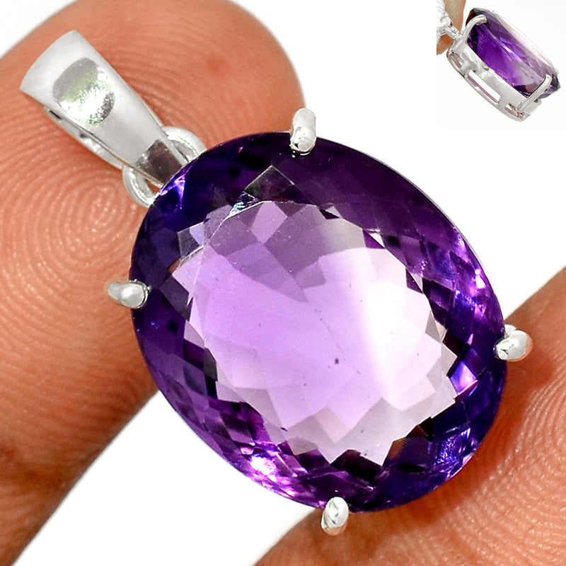 1.2" Claw - Amethyst Faceted Pendants - AMFP1740