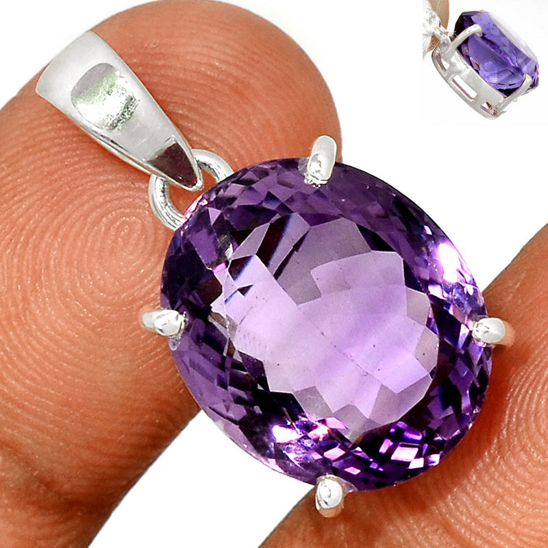 1.1" Claw - Amethyst Faceted Pendants - AMFP1749