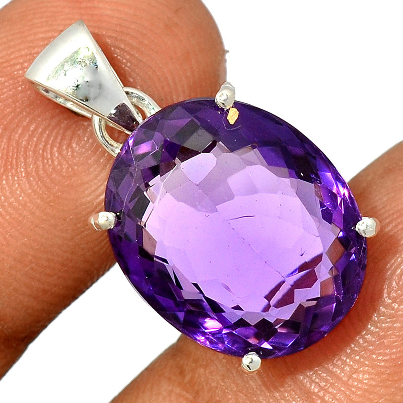1.1" Claw - Amethyst Faceted Pendants - AMFP1788