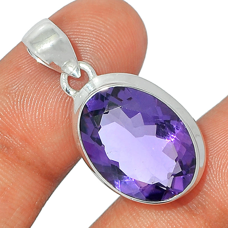 1.2" Amethyst Faceted Pendants - AMFP1825