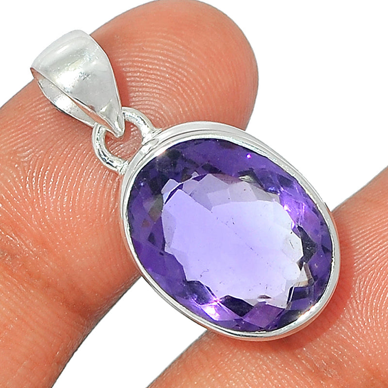 1.2" Amethyst Faceted Pendants - AMFP1827
