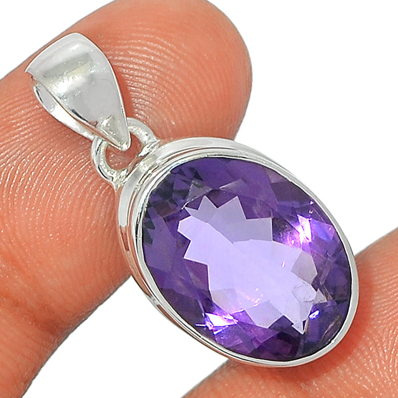 1.1" Amethyst Faceted Pendants - AMFP1832