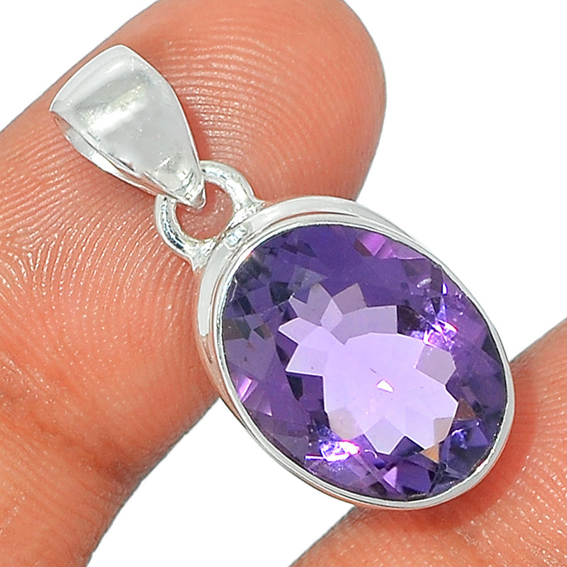 1.1" Amethyst Faceted Pendants - AMFP1844