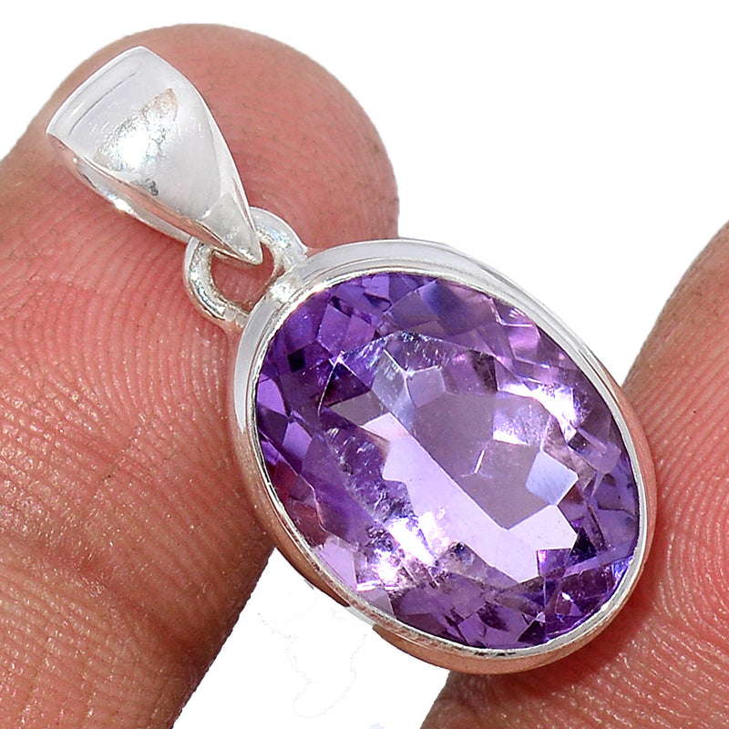 1.1" Amethyst Faceted Pendants - AMFP1865