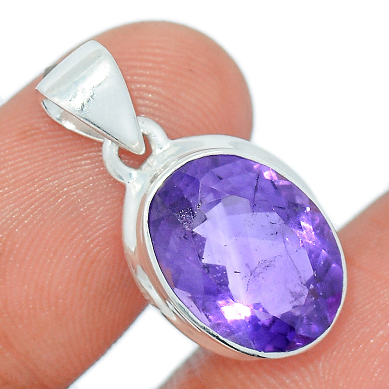 1" Amethyst Faceted Pendants - AMFP1926