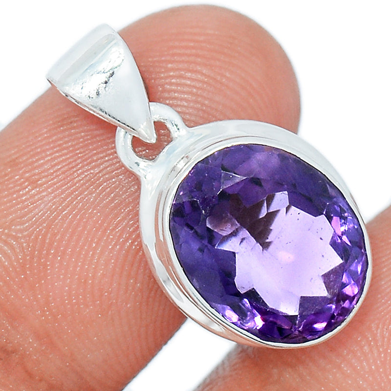 1" Amethyst Faceted Pendants - AMFP1929