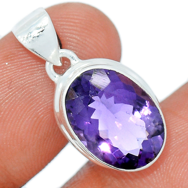 1" Amethyst Faceted Pendants - AMFP1945