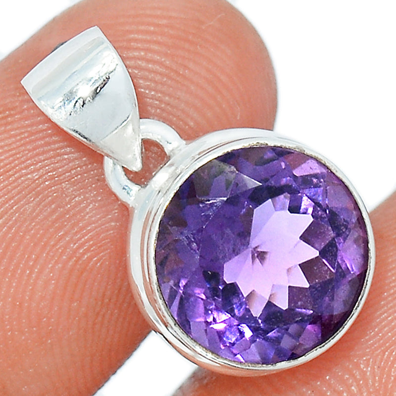 0.8" Amethyst Faceted Pendants - AMFP1950