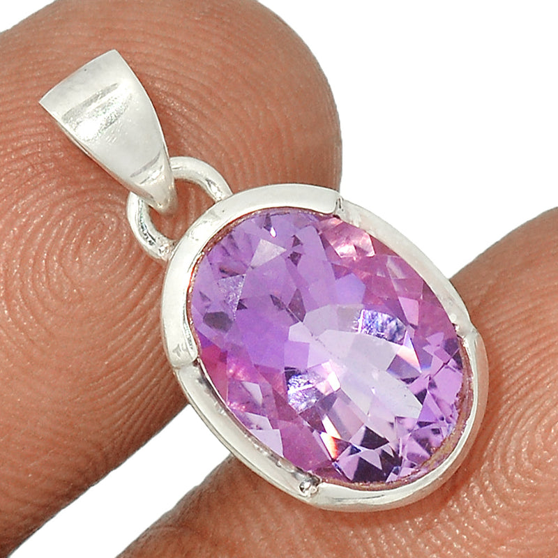 1" Amethyst Faceted Pendants - AMFP1958
