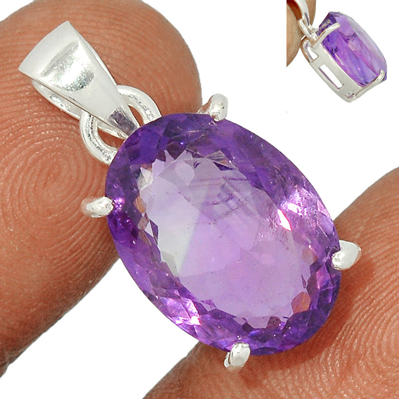 1.1" Claw - Amethyst Faceted Pendants - AMFP1959