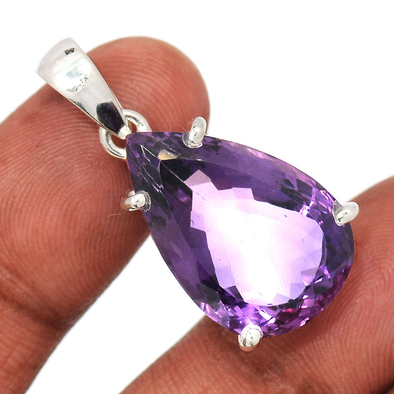 1.3" Claw - Amethyst Faceted Pendants - AMFP1964