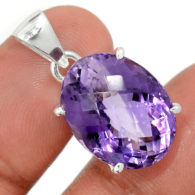 0.8" Claw - Amethyst Faceted Pendants - AMFP1978