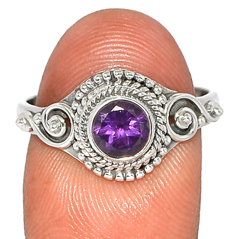 Small Filigree - Amethyst Faceted Ring - AMFR1445