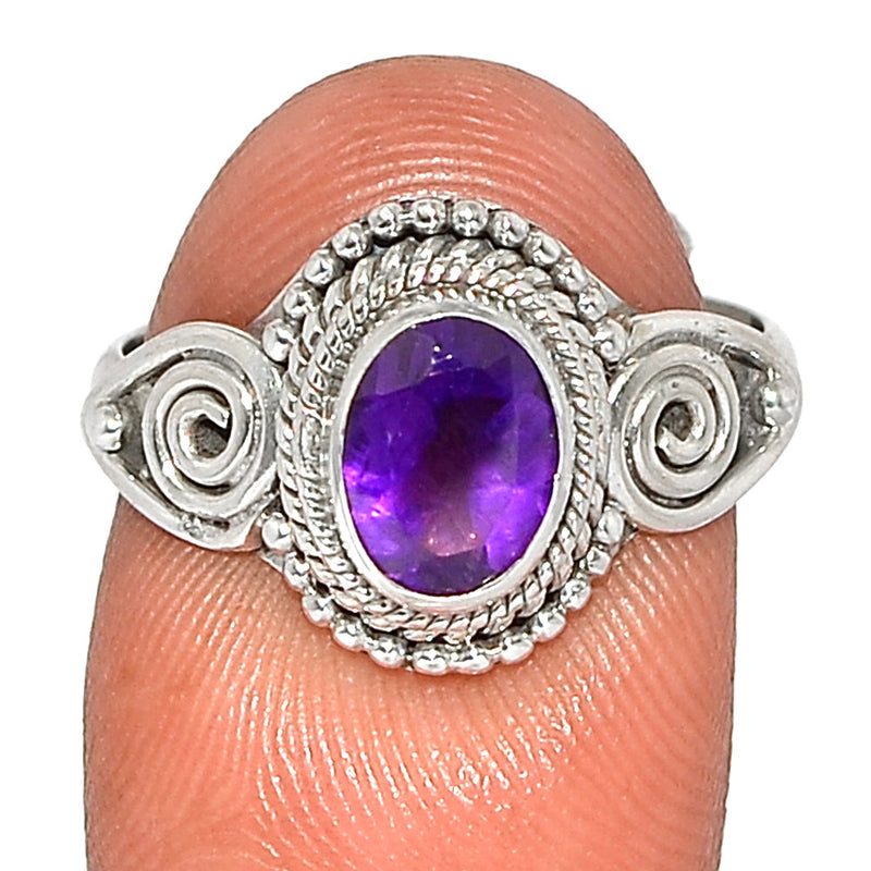 Small Filigree - Amethyst Faceted Ring - AMFR1459
