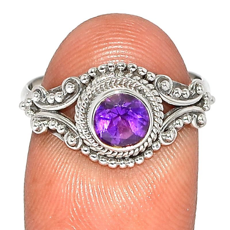 Small Filigree - Amethyst Faceted Ring - AMFR1461