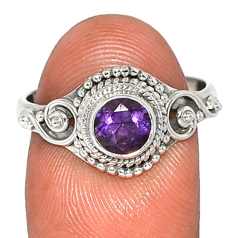 Small Filigree - Amethyst Faceted Ring - AMFR1476