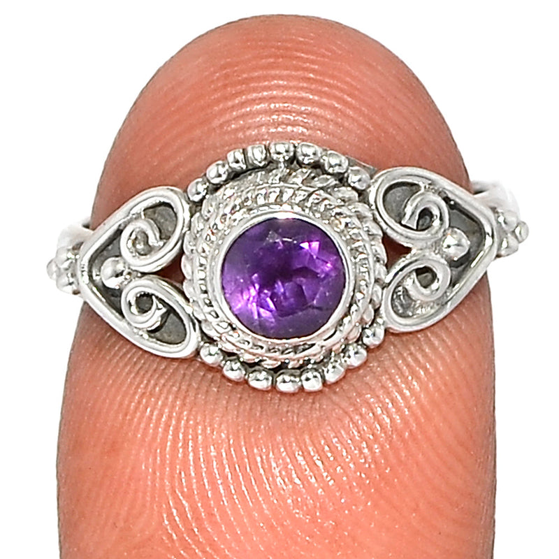 Small Filigree - Amethyst Faceted Ring - AMFR1486