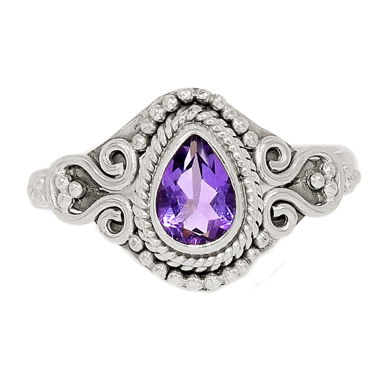 Small Filigree - Amethyst Faceted Ring - AMFR1544