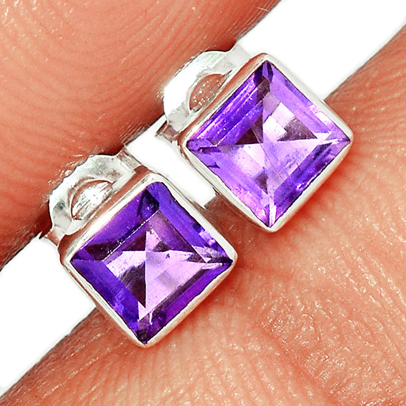 Amethyst Faceted Studs - AMFS610