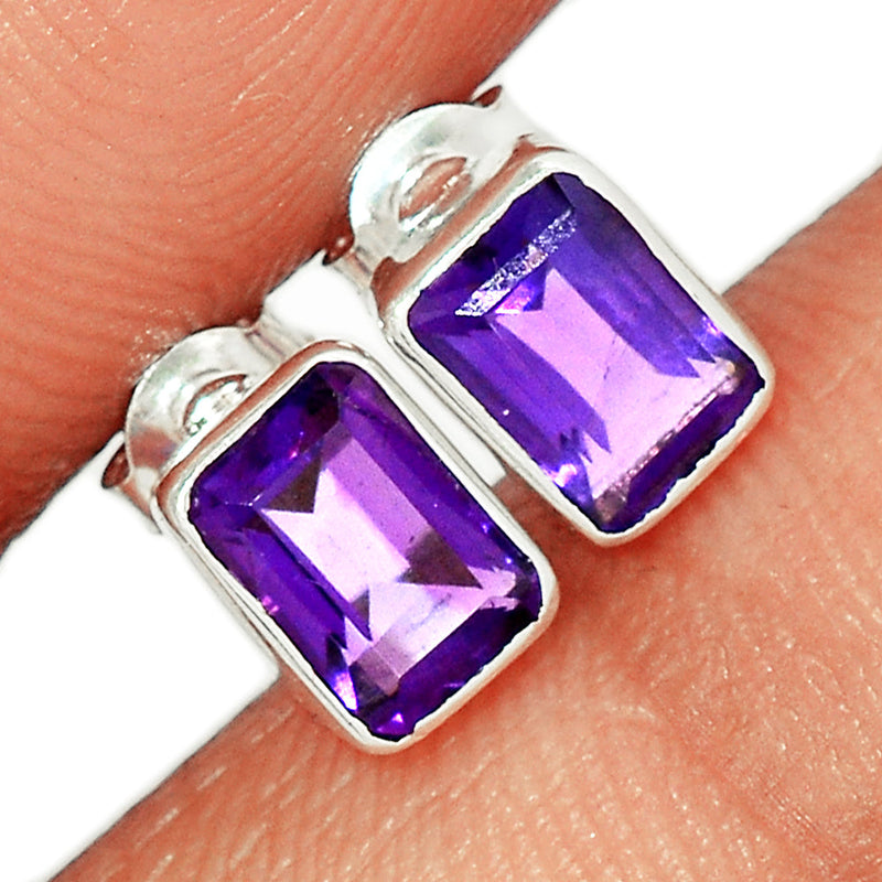 Amethyst Faceted Studs - AMFS627