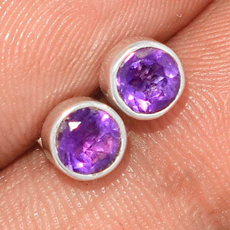 Amethyst Faceted Studs - AMFS656