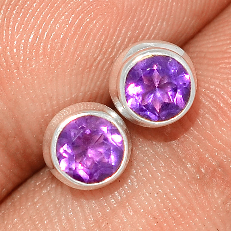 Amethyst Faceted Studs - AMFS658