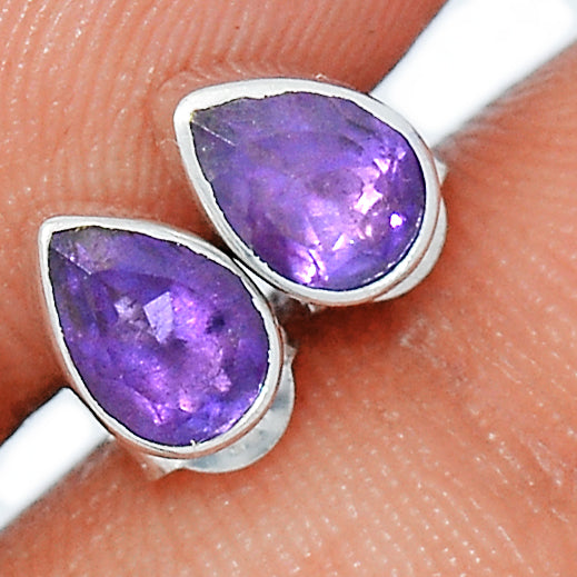 Amethyst Faceted Studs - AMFS708
