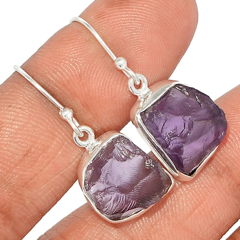 1.2" Amethyst Rough Earrings - AMRE211