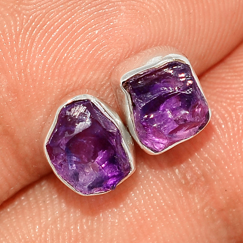 Amethyst Rough Studs - AMRS257