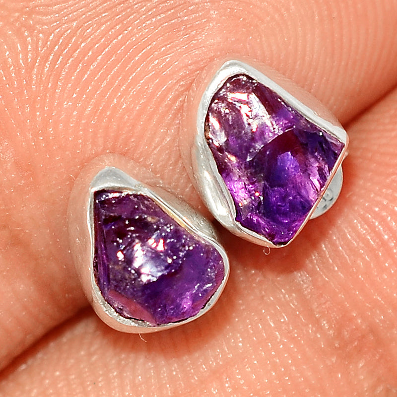 Amethyst Rough Studs - AMRS258