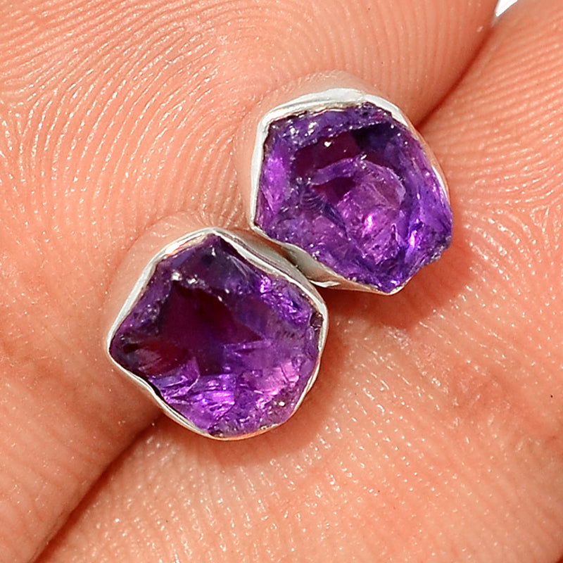 Amethyst Rough Studs - AMRS259