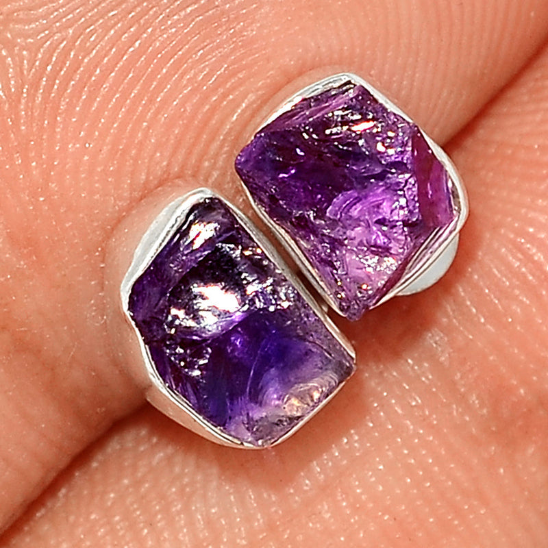 Amethyst Rough Studs - AMRS260