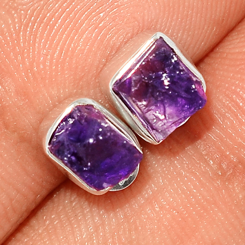 Amethyst Rough Studs - AMRS263