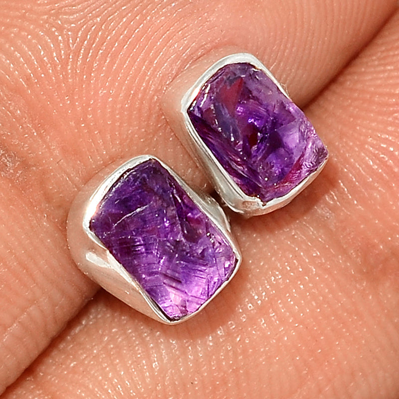 Amethyst Rough Studs - AMRS274
