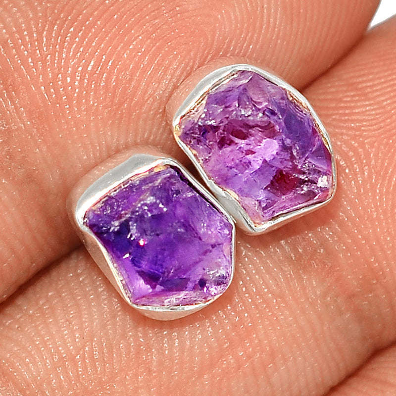 Amethyst Rough Studs - AMRS277