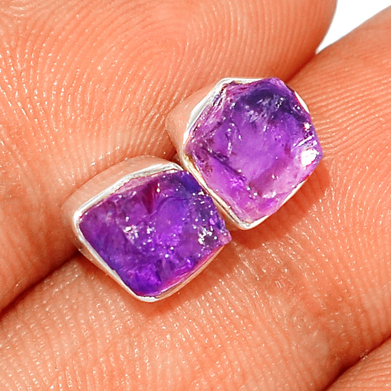 Amethyst Rough Studs - AMRS280