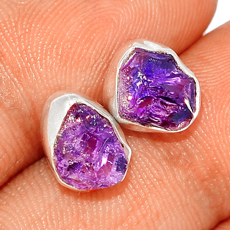 Amethyst Rough Studs - AMRS283